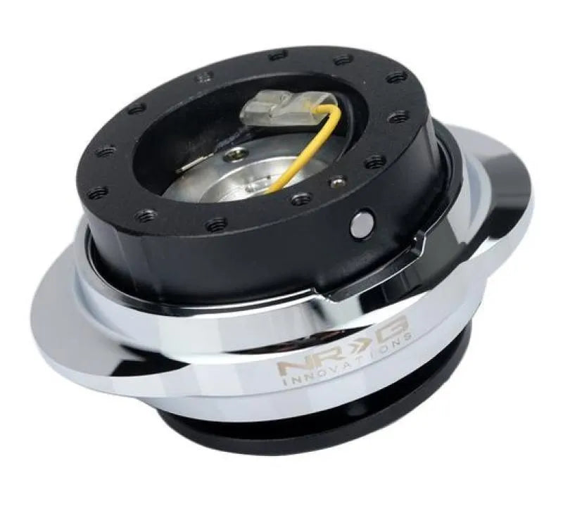 NRG NRG Quick Release Kit - Black Body/ Silver Oval Ring