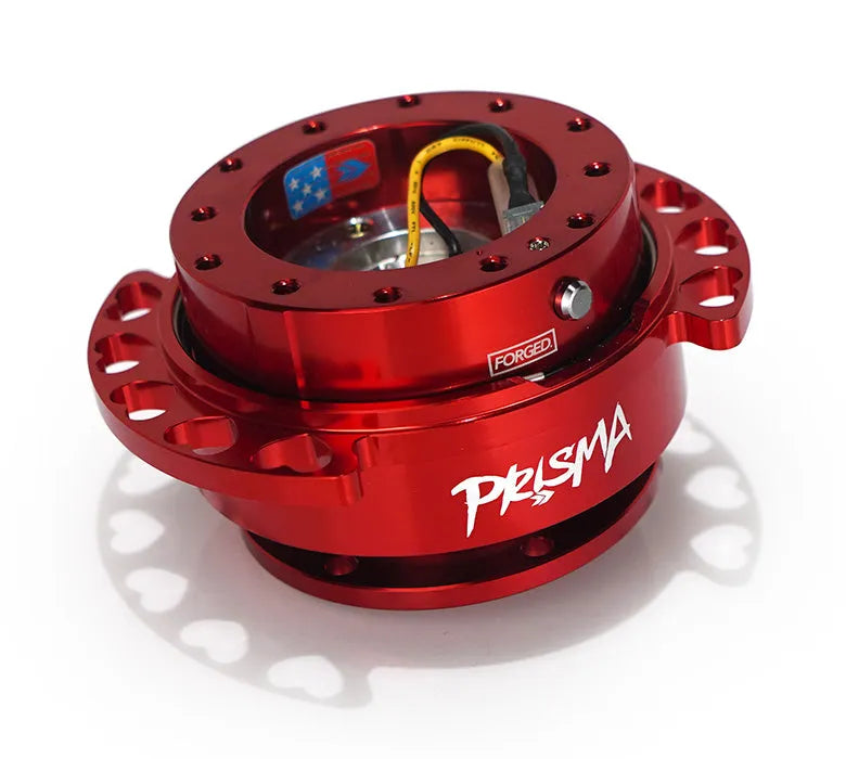 NRG NRG Quick Release Kit - Red Body/ Red Heart Cutout Ring