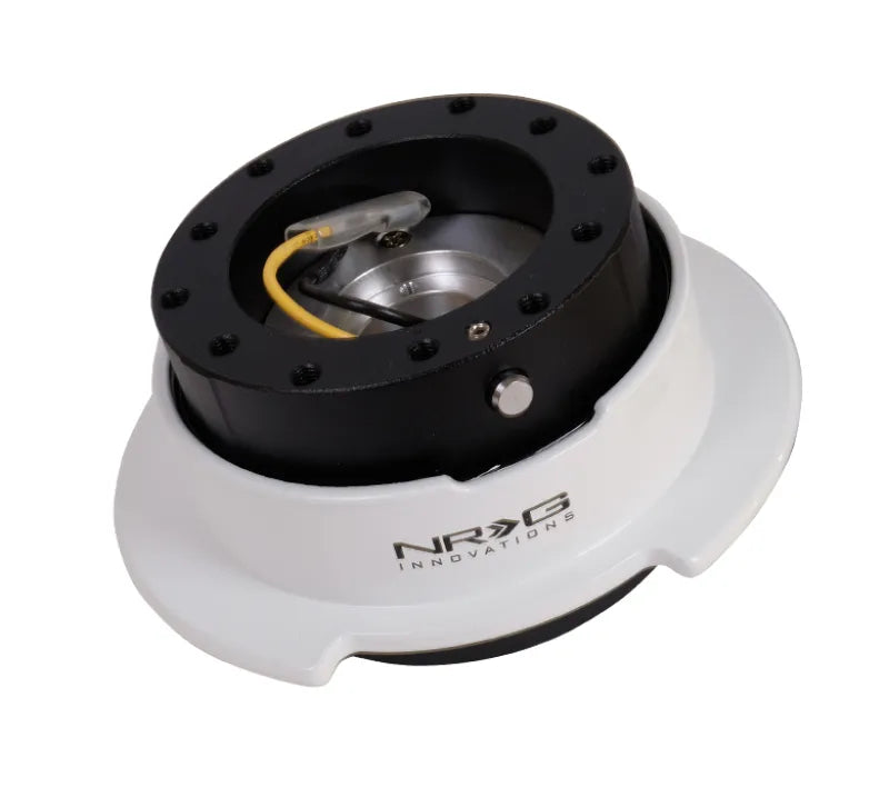 NRG NRG Quick Release Kit Gen 2.5 - Black / White Ring w/Finger Grooves