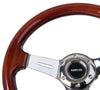 NRG NRG Classic Wood Grain Steering Wheel (330mm) Wood Grain w/Chrome 3-Spoke Center