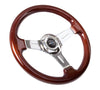 NRG NRG Classic Wood Grain Steering Wheel (330mm) Wood Grain w/Chrome 3-Spoke Center