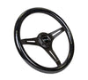 NRG NRG Classic Wood Grain Steering Wheel (350mm) Black Sparkled Grip w/Black 3-Spoke Center