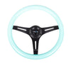 NRG NRG Classic Wood Grain Steering Wheel (350mm) Minty Fresh Color Grip w/Black 3-Spoke Center (image 2)