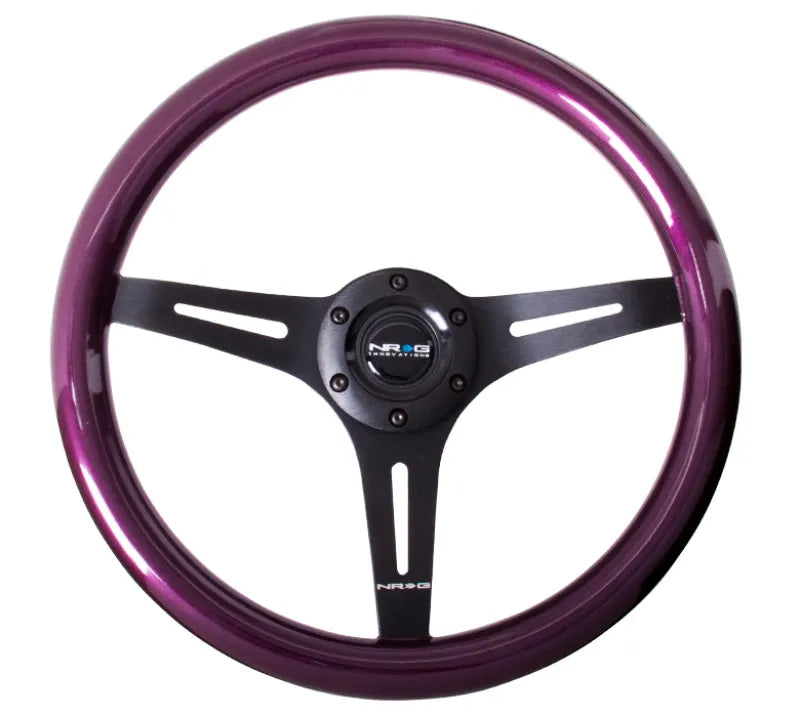 NRG NRG Classic Wood Grain Steering Wheel (350mm) Purple Pearl/Flake Paint w/Black 3-Spoke Center