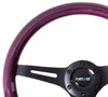 NRG NRG Classic Wood Grain Steering Wheel (350mm) Purple Pearl/Flake Paint w/Black 3-Spoke Center (image 4)