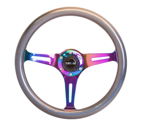 NRG NRG Classic Wood Grain Steering Wheel (350mm) Chameleon/Pearlescent Paint Grip w/Neochrome 3-Spoke