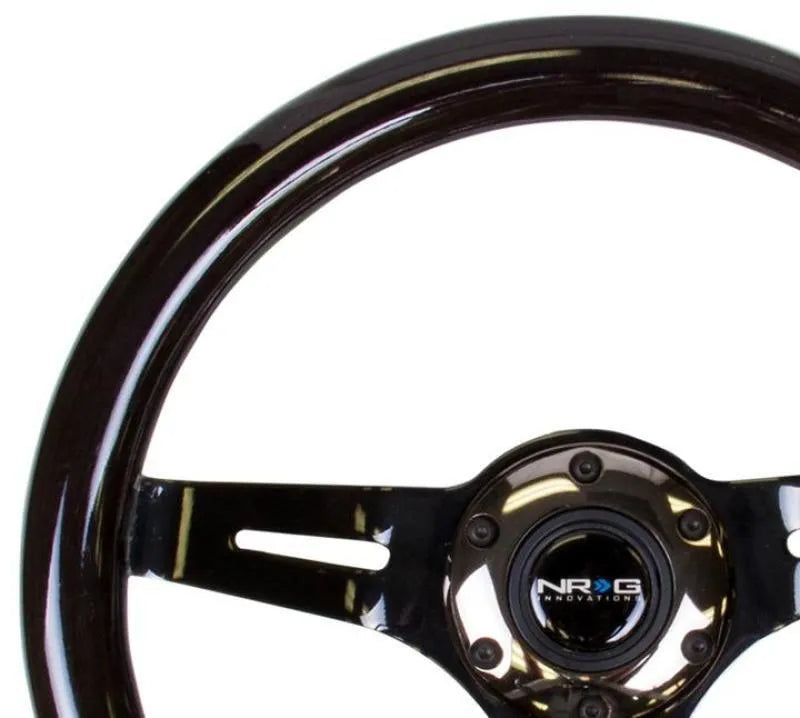 NRG NRG Classic Wood Grain Steering Wheel (310mm) White w/Neochrome 3-Spoke Center