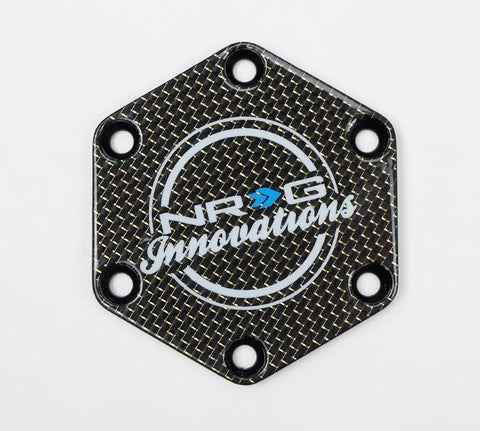 NRG NRG Carbon Fiber w/ Chrome Gold Texalium Fabrics Horn Delete Button Circular Logo Front/ Back