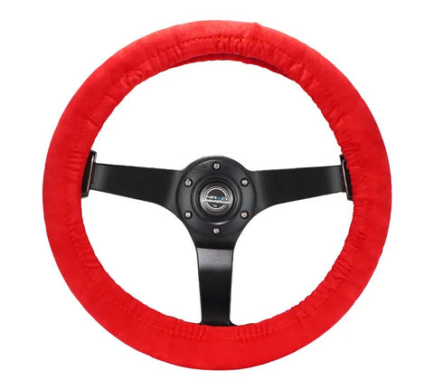 NRG NRG Steering Wheel Cover - Red Stretch Micro Fiber w/ NRG Tag