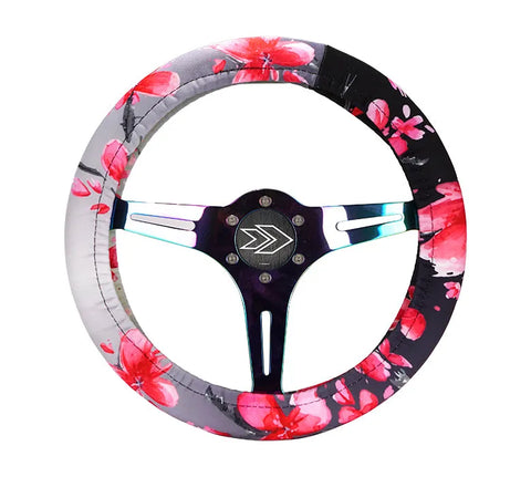 NRG NRG Steering Wheel Cover - Sakura Stretch Polyester w/ PrismaTag