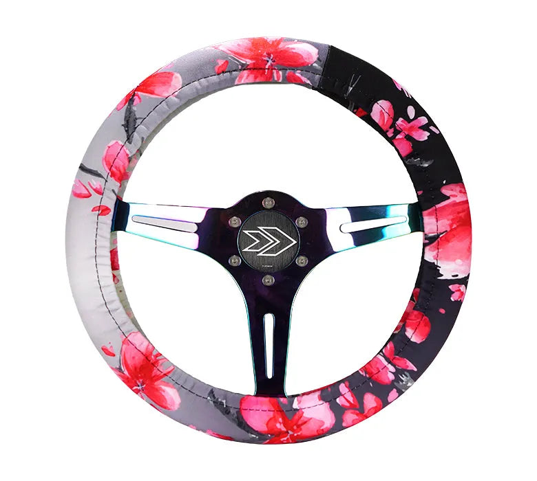 NRG NRG Steering Wheel Cover - Sakura Stretch Polyester w/ PrismaTag