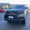 Dark gray metallic ford ranger 2022 with black metal nudge bar featuring compatible front sensor guard