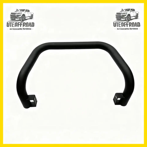 Black matte nudge bar with curved tubular design and mounting brackets compatible with front sensors for holden colorado 2012-2020