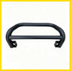 Black metal front bumper guard with curved design and mounting brackets for medium size triton 2019-2023 nudge bar compatible with front sensors