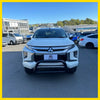 White mitsubishi triton with a black steel nudge bar compatible with front sensors medium size 2019-2023 model