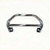 Chrome finished metal nudge bar with black mounting brackets for mitsubishi triton 2005-2015 front sensors