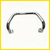 Chrome finished nudge bar with sleek curved design and square-end brackets for toyota hilux 2015-2025 front sensors