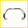 Chrome finished nudge bar with squared end caps for front handlebar guard compatible with toyota hilux 2015-2025