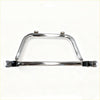 Chrome-finished metal nudge bar for triton 2019-2023 with sleek curved design and polished front fork guard