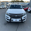 White holden colorado pickup with matte black nudge bar front bumper guard 2012-2020 model