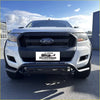 Black metal nudge bar lower style front bumper guard on white ford ranger px1 px2 px3 xlt 2012-2021