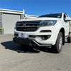 White Holden Colorado pickup with a black steel nudge bar lower style for 2012-2020 models and chrome grille