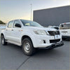 White toyota hilux with black nudge bar lower style bumper and silver alloy wheels for vigo 2012-2015