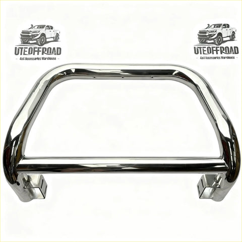 Chrome steel nudge bar medium size for mazda bt-50 2021 plus with sleek curved ute offroad front bumper guard and mounts