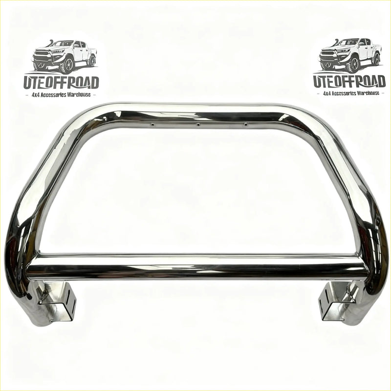 Chrome steel nudge bar medium size for mazda bt-50 2021 plus with sleek curved ute offroad front bumper guard and mounts