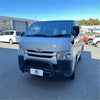 Silver toyota hiace van with a matte black nudge bar and front bumper guard for narrow body 2005-2019 models