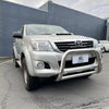 Silver toyota hilux pickup truck with chrome nudge bar and side steps for hilux vigo 2005-2015 models