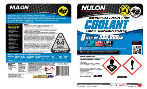Nulon Blue Long Life Concentrate Coolant 20L BLL20