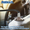 Black braided hose connected to metallic o2 oxygen sensor with blue tip installed in toyota estima acr30 engine bay