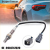 Black o2 oxygen sensor with metallic threaded body and gray connector shown with blue toyota rav4 background