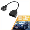 Black obd1 22-pin to obd2 16-pin adapter cable with flexible cord for toyota 4wd ute offroad diagnostic use