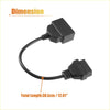 Black obd1 22-pin to obd2 16-pin adapter cable with flexible cord for toyota 4wd ute offroad diagnostics