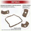 Black molded rubber oil pan gasket with textured speckled surface and holes for Suzuki Aerio Toyota RAV4