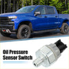 Oil pressure switch sensor for toyota scion with silver and black plastic housing and threaded metal base