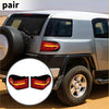 Oled tail lights assembly for toyota fj cruiser with red and amber led lights and sleek modern design rear view