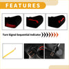 Black turn signal sequential indicator with red led lighting and curved design in oled tail lights assembly for toyota fj cruiser 2007-2014