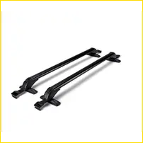 Black metal roof rack cross bars with sleek modern design and rain grooves for suv and sedan luggage carrying
