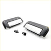 Black plastic outer door handle pulls with chrome accent panels for mitsubishi l200 triton ml mn warrior x2