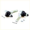 Silver and black steering knuckle assemblies with threaded rods and hex nuts for outer tie rod end set on nissan 720