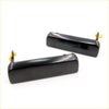 Outside door handle x2 for isuzu faster kb21 kb26 kb41 bedford black glossy finish with yellow plastic mounting tabs back side