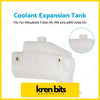 White plastic overflow bottle coolant expansion tank with gold mounting bolts and threaded cap fit mitsubishi triton ml mn