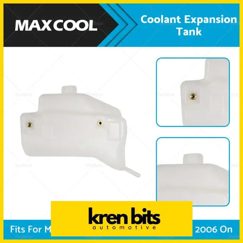 White plastic coolant expansion tank with translucent molded contours fit for mitsubishi triton ml mn overflow bottle