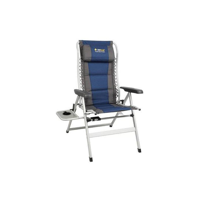 Oztrail Deluxe Recliner Chair with Side Table 8 Position