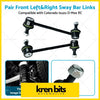 Pair front left and right black metal sway bar links with green rings and silver bolts for colorado isuzu d-max rc vehicles