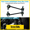 Pair of black metal front left and right sway bar links with green rings and silver bolts for colorado d-max