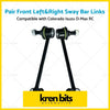 Pair of black metal front left and right sway bar links with silver bolts and green accents for colorado isuzu d-max